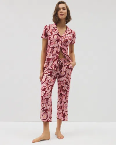 Soma Women's Cool Nights Piped Crop Pajama Pants In Red Size 2xl |  Mother's Day Pajamas