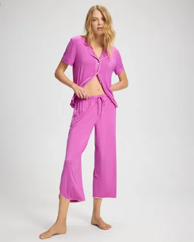 Soma Women's Cool Nights Piped Crop Pajama Pants In Solid Purple Size Xs |  Pajama Sets In Orchid Daze