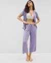 Soma Women's Cool Nights Piped Crop Pajama Pants In Solid Purple Size 2xl |  Pajama Sets In Jacaranda