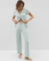 Soma Women's Cool Nights Piped Pajama Pants In Solid Green Size Xs Tall |  Mother's Day Pajamas In Harbor Green