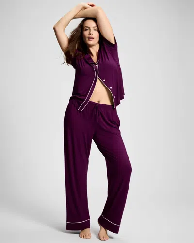 Soma Women's Cool Nights Piped Pajama Pants In Solid Purple Size Small |  Pajama Sets In Wicked Plum