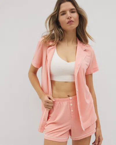 Soma Women's Cool Nights Piped Pajama Shorts In Solid Orange Size Xl |  Mother's Day Pajamas In Paloma Glow