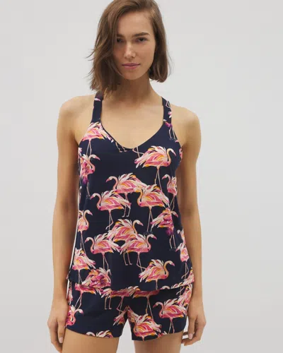 Soma Women's Cool Nights Piped Racerback Pajama Tank Top In Blue Size Xl |  Mother's Day Pajamas