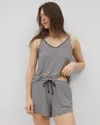 Soma Women's Cool Nights Pom Trim Pajama Short In Navy Blue Size Small |  Pajama Sets