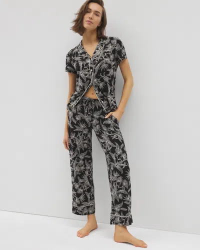 Soma Women's Cool Nights Printed Pajama Pants In Black Size Xl Tall |  Mother's Day Pajamas