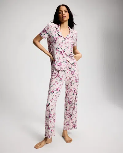 Soma Women's Cool Nights Printed Pajama Pants In Purple Size Xs |  Pajama Sets In Arte Nova Floral Violet