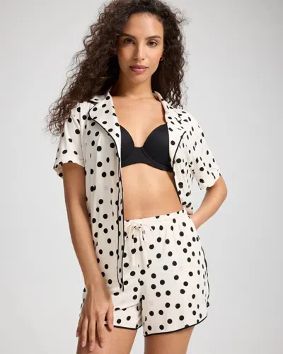 Soma Women's Cool Nights Printed Pajama Shorts In Ivory Size Xs |  Pajama Sets In Fanciful Dot Champ Lilac