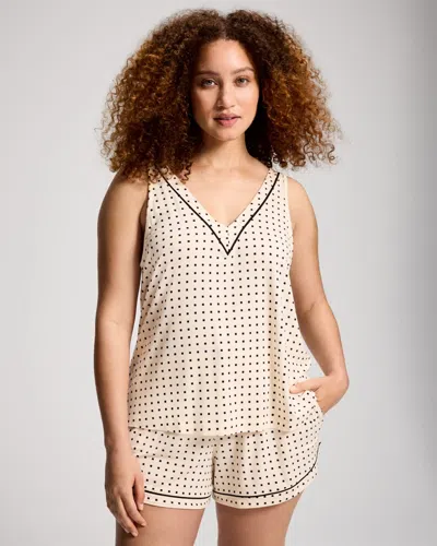 Soma Women's Cool Nights Printed Sleep Tank Top In Ivory Size Small |  Pajama Sets In Multi
