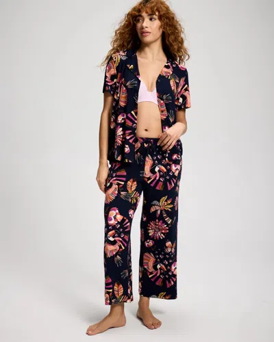 Soma Women's Cool Nights Relaxed Crop Pajama Pants In Navy Blue Size Xs |  Pajama Sets In Toucan Tango Navy