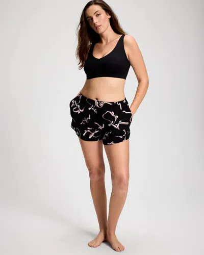 Soma Women's Cool Nights Relaxed Pajama Short In Black Size Small |  Pajama Sets In Heart Strings Black