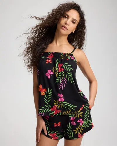Soma Women's Cool Nights Relaxed Pajama Short In Black Size Xs |  Pajama Sets In Celestial Garden Black