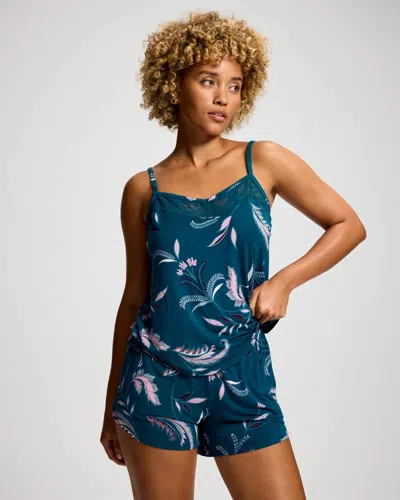 Soma Women's Cool Nights Relaxed Pajama Short In Blue Size Xs |  Pajama Sets In Jacobean Dream Teal