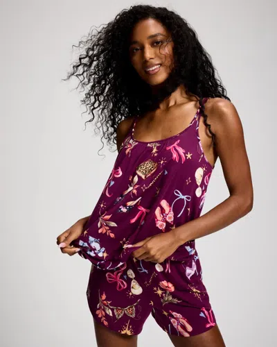 Soma Women's Cool Nights Relaxed Pajama Short In Purple Size Xs |  Pajama Sets In Multi