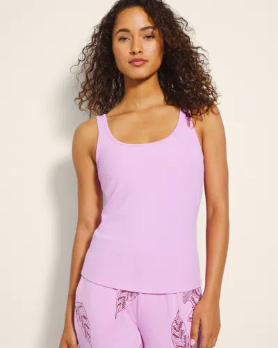 Soma Women's Cool Nights Ribbed Sleep Tank Top In Pink Size Medium |