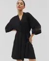 Soma Women's Cool Nights Robe With Lace In Black Size Large/xl |  In Black