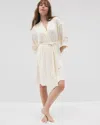 Soma Women's Cool Nights Robe With Lace In Ivory Size Small/medium |  In Champagne Dreams