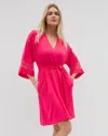 Soma Women's Cool Nights Robe With Lace In Pink Size Large/xl |  In Perfect Pink