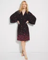 Soma Women's Cool Nights Short Robe In Black Size Small/medium |  In Floating Hearts Bdr Blk R