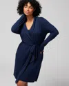 Soma Women's Cool Nights Short Robe In Navy Blue Size Small/medium |  In Nightfall Navy Blue