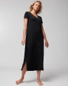 SOMA WOMEN'S COOL NIGHTS SHORT SLEEVE LONG NIGHT GOWN IN BLACK SIZE XS | SOMA