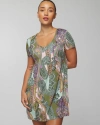 SOMA WOMEN'S COOL NIGHTS SHORT SLEEVE NIGHT GOWN IN GREEN PAISLEY SIZE SMALL | SOMA
