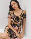 Soma Women's Cool Nights Short Sleeve Nightgown In Black Size 2xl |