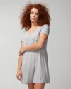 Soma Women's Cool Nights Short Sleeve Nightgown In Gray Size Medium |  In Gray