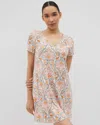 Soma Women's Cool Nights Short Sleeve Nightgown In Ivory Size Large |