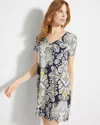 Soma Women's Cool Nights Short Sleeve Nightgown In Navy Blue Size Medium |  In Stylish Paisley Navy