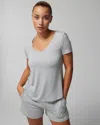 Soma Women's Cool Nights Short Sleeve Pajama Tee In Gray Size Medium |  Mother's Day Pajamas In Gray