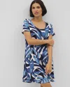 Soma Women's Cool Nights Short Sleeve Scoop Neck Nightgown In Blue Size 2xl |  In Tropical Breeze Sky