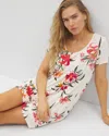 Soma Women's Cool Nights Short Sleeve Scoop Neck Nightgown In Ivory Size Small |