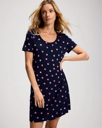 Soma Women's Cool Nights Short Sleeve Scoop Neck Nightgown In Navy Blue Size Xs |