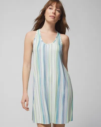 Soma Women's Cool Nights Sleep Tank Top Night Gown In Dreamland Stripe Blue Size Large |