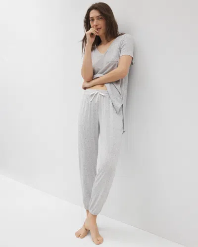 Soma Women's Cool Nights Slub Banded Ankle Pajama Pants In Ivory Size Xs |  Pajama Sets