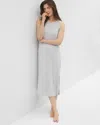 Soma Women's Cool Nights Slub Long Sleep Tank Top Nightgown In Ivory Size Small |