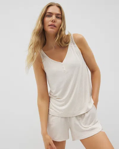 Soma Women's Cool Nights Slub Pajama Cami In Ivory Size 2xl |  Pajama Sets