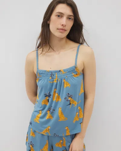 Soma Women's Cool Nights Smocked Pajama Cami In Blue Size Xs |  Mother's Day Pajamas