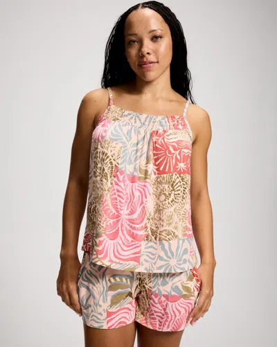 Soma Women's Cool Nights Smocked Pajama Cami In Pink Size Xs |  Pajama Sets In Patchwork Paradise Blush