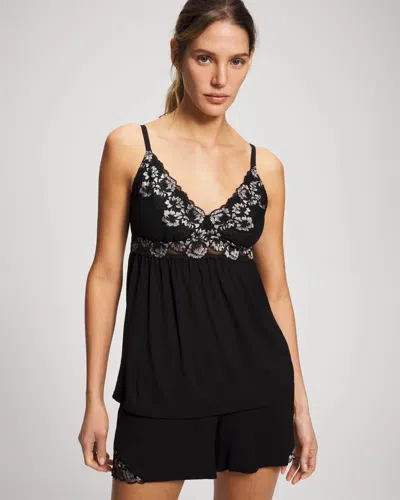 Soma Women's Cool Nights Soft Support Cami Pajama Top In Black Size Xs |  Pajama Sets