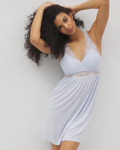 Soma Women's Cool Nights Soft Support Lace Chemise In Blue Size Xl |  In Ocean Air