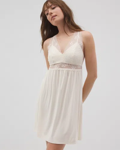 Soma Women's Cool Nights Soft Support Lace Chemise In Ivory Size Xs |  In Champagne Dreams