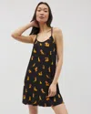 Soma Women's Cool Nights Strappy Nightgown In Black Size Xl |  In Feline Fun Mid Blk