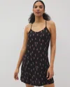 Soma Women's Cool Nights Strappy Nightgown In Black Size Medium |  In Tropic Flock Black