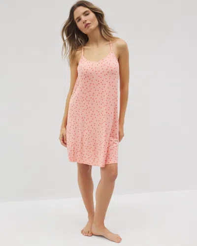 Soma Women's Cool Nights Strappy Nightgown In Orange Size 2xl |  In Merry Dot Paloma