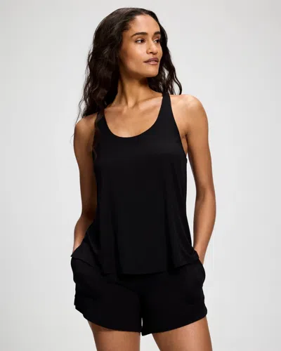 Soma Women's Cool Nights Tank Top + Shorts Pajama Set In Black Size Large |