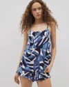 Soma Women's Cool Nights Tie-front Cami Pajama Top In Blue Size 2xl |  Mother's Day Pajamas In Tropical Breeze Sky