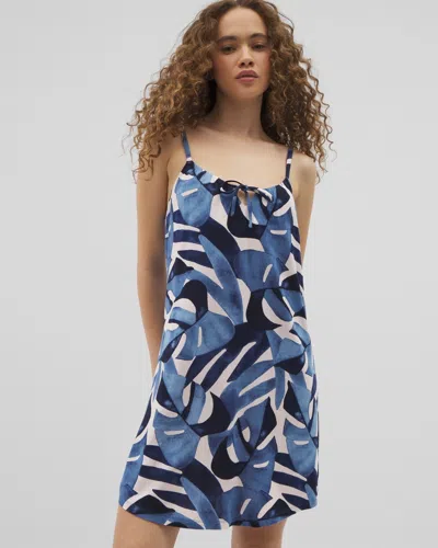 Soma Women's Cool Nights Tie-front Chemise In Blue Size 2xl |  In Tropical Breeze Sky
