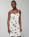SOMA WOMEN'S COOL NIGHTS TIE-FRONT CHEMISE IN WHITE POLKA DOT SIZE 2XL | SOMA