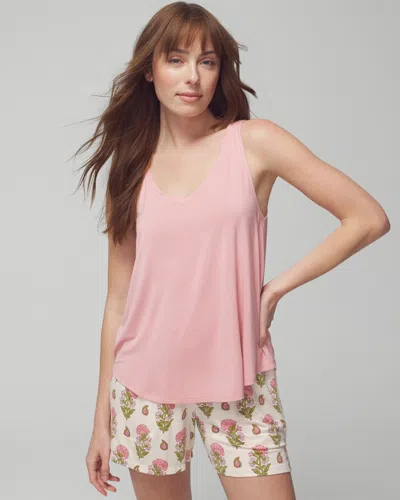 Soma Women's Cool Nights V-neck Sleep Tank Top In Blush Pink Size Xs |